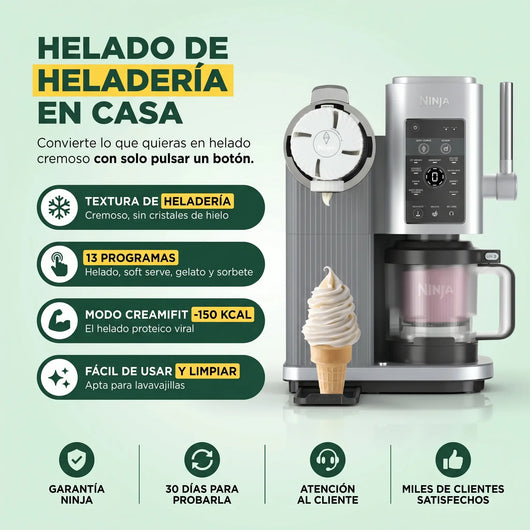 Ninja CREAMi Scoop & Swirl – Helados, Soft Serve y Sorbetes de Heladería en tu Cocina